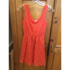 Orange floral dress